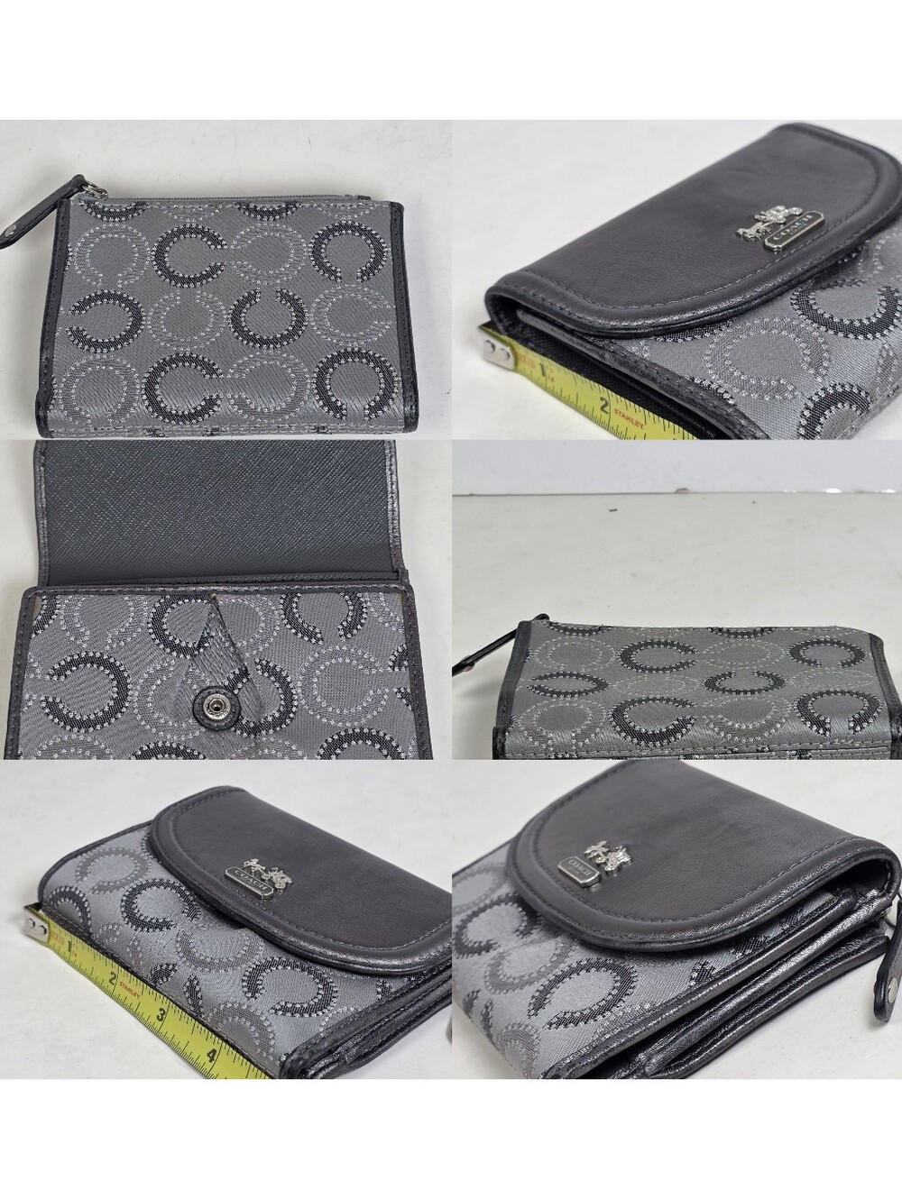 Coach Madison Maggie Silver Gray Signature Hobo Shoulder Bag & Matching Wallet - Picture 16 of 16
